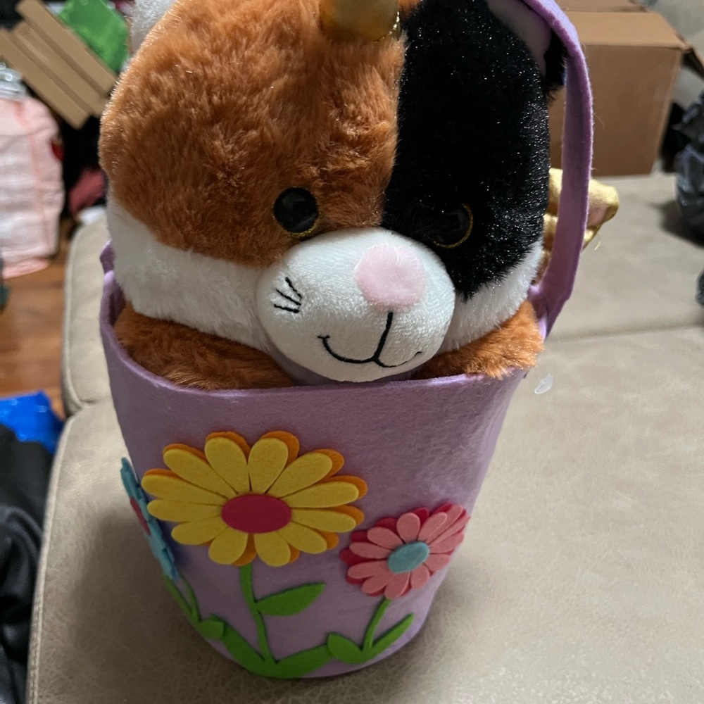 Kellytoy Plush Animal Kids Basket - Multicolor new with out tags